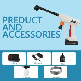 A portable 21v wireless high pressure washer, electric car washer, foam gun car cleaning tool, high pressure car cleaning tool