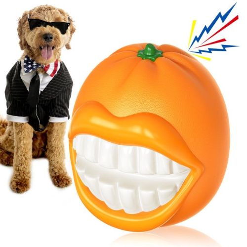 PROKEl Dog Toys Squeak Chew Toys Tough Ballfor Medium Large Extra Aggressive ChewersringDogs Breed Interactive Enduring IndestructibleSqueaky Toy
