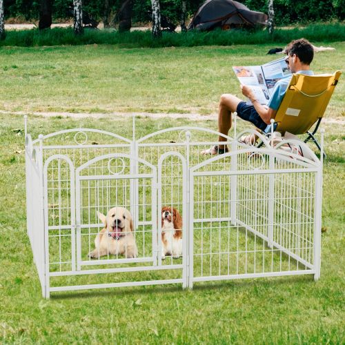 Dog Playpen Indoor 24 inch 8 Panels Metal Dog Pen Pet Dog Fence Outdoor Exercise Pen with Doors Dog Playpen Indoor 24 inch 8 Panels Metal Dog Pen Pet Dog Fence Outdoor Exercise Pen with Doors