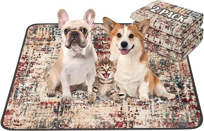 Qeils Washable Pee Pads for Dogs, 2 Pack Reusable Puppy Pads 18"x24" Super Absorbent Leakproof Dog Training Pads, Non-Slip Potty Pads for Floor, Qeils Washable Pee Pads for Dogs, 2 Pack Reusable Puppy Pads 18"x24" Super Absorbent Leakproof Dog Training Pads, Non-Slip Potty Pads for Floor,